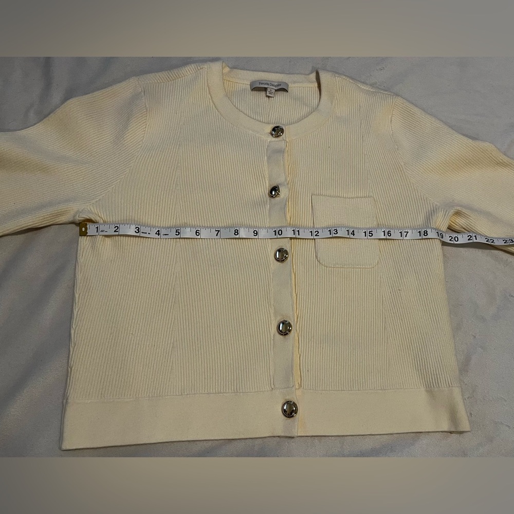 NEW Favorite Daughter The Quinn Cardigan Cream/Gold Size XL - Picture 10 of 16